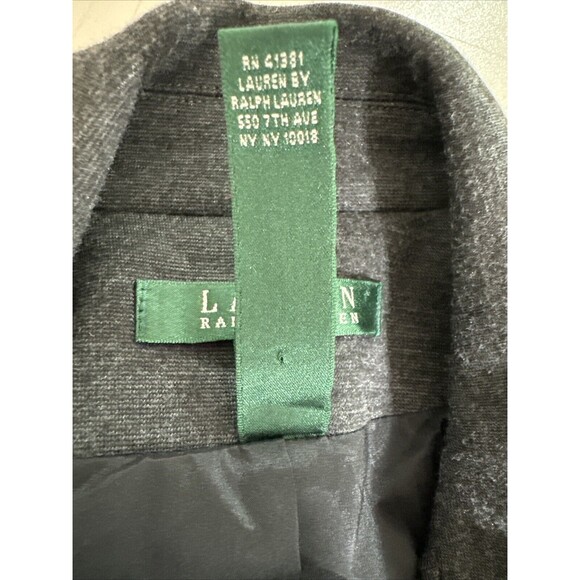 Lauren Ralph Lauren Jacket Womens Small Gray Herringbone Moto Biker Wool Blend - Picture 13 of 14